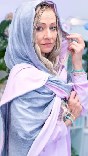 Szal/kaptur welur i jersay