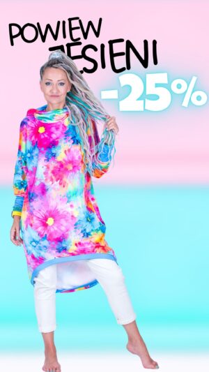 welUUrowy sweter z pUUpą i kaptUUrem