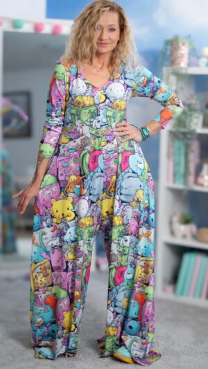 SpodniUUm PetUUnium kombinezon MUUkreacje print duumpster na modelce